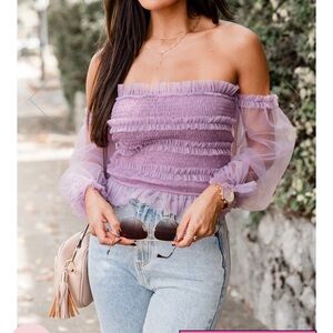 Elegant Purple Off-Shoulder Top